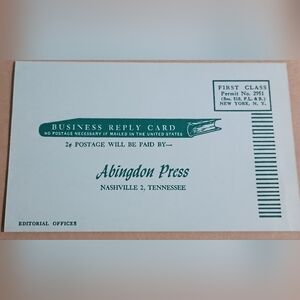 Abingdon Press Advertising Postcard Nashville TN Vintage Religious Relic